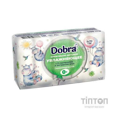 Тверде мило Dobra Зволожуюче з D-пантенолом та екстрактом алое 5 х 70 г (4820195507773)