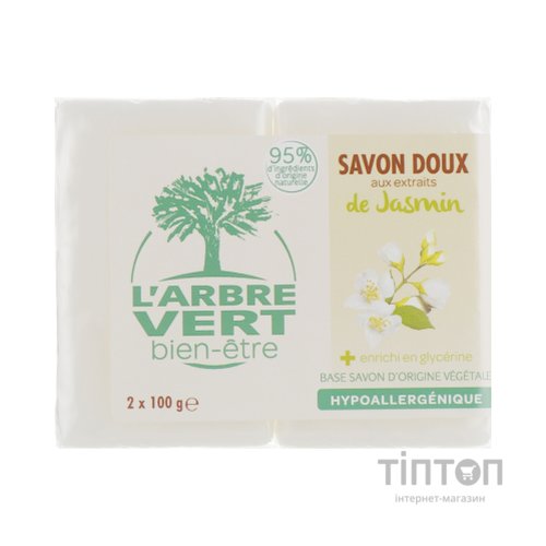 Тверде мило L'Arbre Vert Жасмин 2 х 100 г (3450601026591)