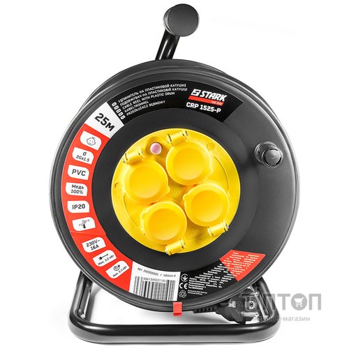 Удлинитель на катушке Stark CRP 1525-P (242000001) 4 розетки, 25 м, черный