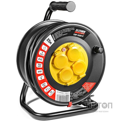 Удлинитель на катушке Stark CRP 1525-P (242000001) 4 розетки, 25 м, черный