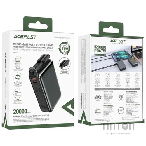 Універсальна мобільна батарея Acefast M14 20000mAh 22.5W Black (6974316283966)