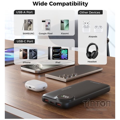 Універсальна мобільна батарея Choetech B791 10000mAh 22.5W Black