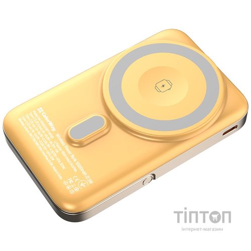 Батарея універсальна ColorWay 10 000 mAh PD/22.5W, 15W MagSafe & Watch Wireless Amber (CW-PB100LPA2Y-WPDD)