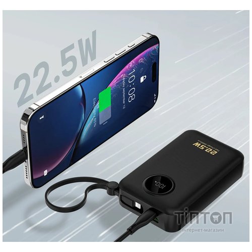 Універсальна мобільна батарея Dudao K14+ 20000mAh 22.5W Black (6977196680016)