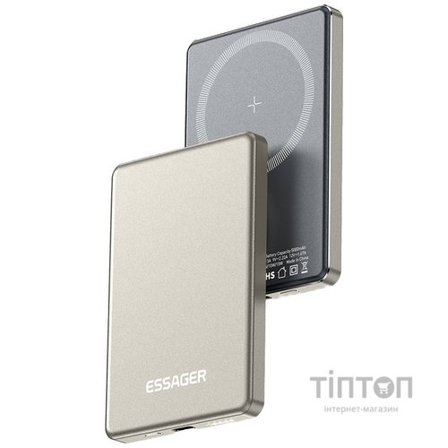 Універсальна мобільна батарея Essager Cross-Border 5000mAh 20W Magsafe/PD/QC3.0 Grey (EDY5K-YJ0A-Z)