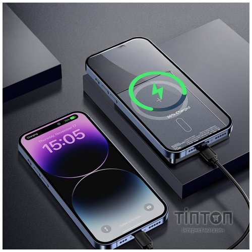 Універсальна мобільна батарея Essager Cross-Border 5000mAh 20W Magsafe/PD/QC3.0 Grey (EDY5K-YJ0A-Z)