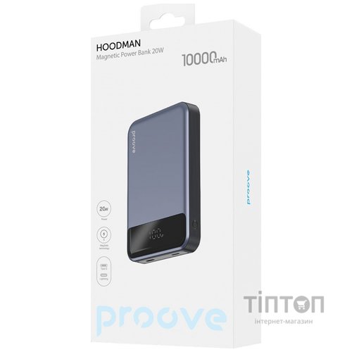 Універсальна мобільна батарея Proove Hoodman Magnetic 20W 10000mAh Black (PBH120010001)
