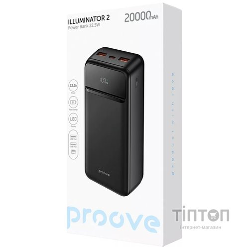 Універсальна мобільна батарея Proove Illuminator 2 22.5W 20000mAh Black (PBIP20212201)