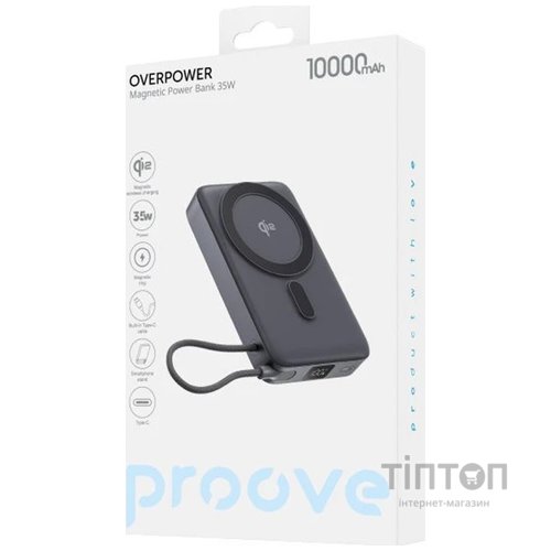 Універсальна мобільна батарея Proove OverPower 35W 10000mAh Qi2 Gray (PBOP35012105)