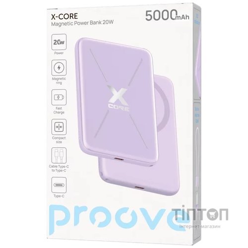 Універсальна мобільна батарея Proove X-Core 20W 5000mAh Purple (PNXC20010009)