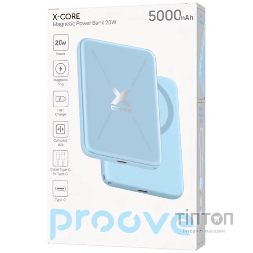 Універсальна мобільна батарея Proove X-Core 20W 5000mAh Sky Blue (PNXC20010008)