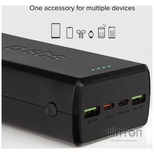 Універсальна мобільна батарея SBS 30000 mAh 20W Black (TTBB30000PD20K)