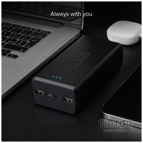 Універсальна мобільна батарея SBS 30000 mAh 20W Black (TTBB30000PD20K)