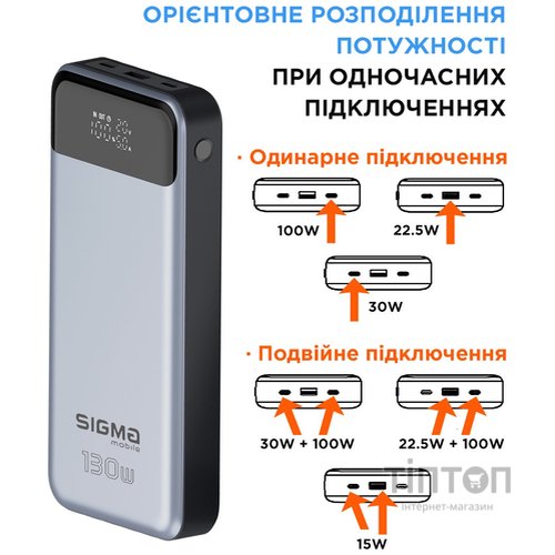 Універсальна мобільна батарея Sigma mobile X-Power SI30A7QLX 30000mAh Silver (4827798479117)