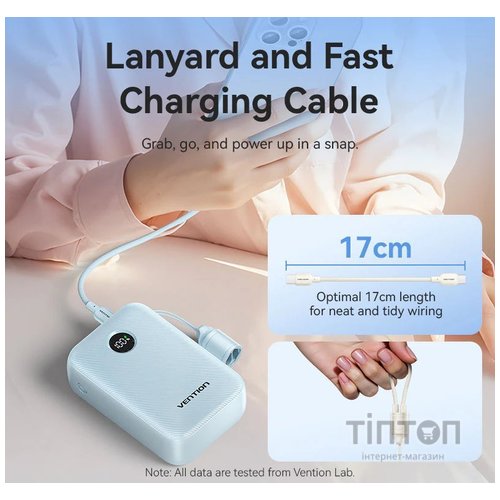 Універсальна мобільна батарея Vention 20000mAh 22.5W Black (FKBB0-C)