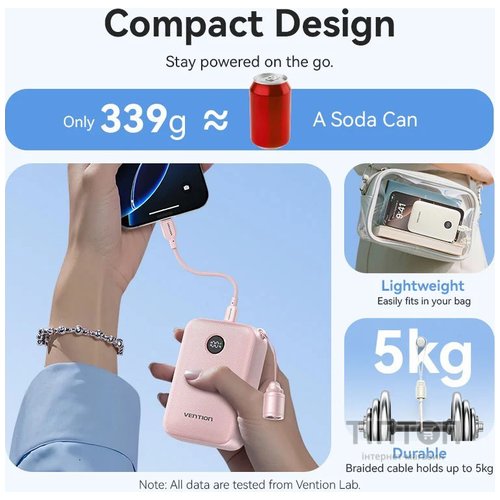 Універсальна мобільна батарея Vention 20000mAh 22.5W Black (FKBB0-C)