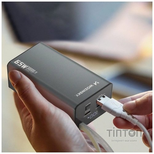 Універсальна мобільна батарея Wozinsky K65+ 30000 65W Gray (5907769364457)