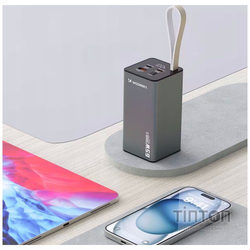 Універсальна мобільна батарея Wozinsky K65+ 30000 65W Gray (5907769364457)
