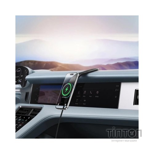 Універсальний автотримач Baseus C02 Pro Series Magnetic Wireless Charging Car Mount Cluster Black (C40156000111-00)