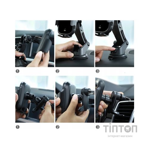 Універсальний автотримач Baseus Light Electric Holder Black (WXHW03-01)