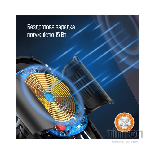 Універсальний автотримач ColorWay Air Vent Car Wireless Charger 15W Black (CW-CHAW038Q-BK)