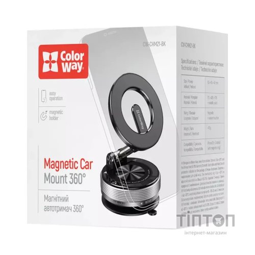 Універсальний автотримач ColorWay MagSafe 360° Black (CW-CHM21-BK)