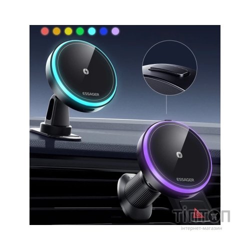 Універсальний автотримач Essager Element magnetic wireless charging car bracket outlet+paste mode (EZJCX-YS01-Z)