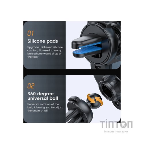 Універсальний автотримач Essager Tourist Gravity Car Mount Phone Holder Black (EZJZL-TR01)