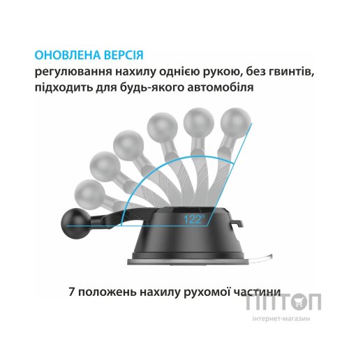 Універсальний автотримач Grand-X MT-12, на панель, на скло (MT-12)