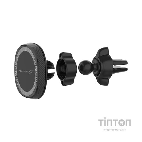 Універсальний автотримач Grand-X MT-15W MagSafe з зарядкою 15W (кріплення на дефлектор) (MT-15W)