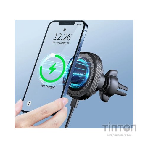 Універсальний автотримач Grand-X MT-15W MagSafe з зарядкою 15W (кріплення на дефлектор) (MT-15W)