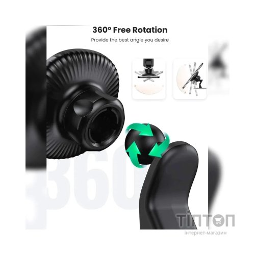Універсальний автотримач Ugreen LP292 Magnetic Phone Holder for Car Black (80785)