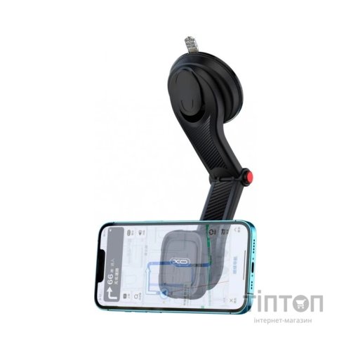 Універсальний автотримач XO C106 Dashboard suction cup adjustable magnetic Phone holder Black (6920680830343)