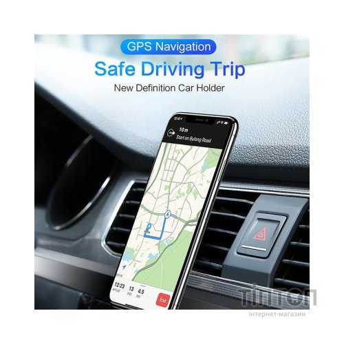 Універсальний автотримач XO на дефлектор C82 Flat Magnetic Black (XO-C82BK)