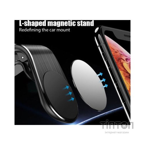 Універсальний автотримач XO на дефлектор C82 Flat Magnetic Black (XO-C82BK)