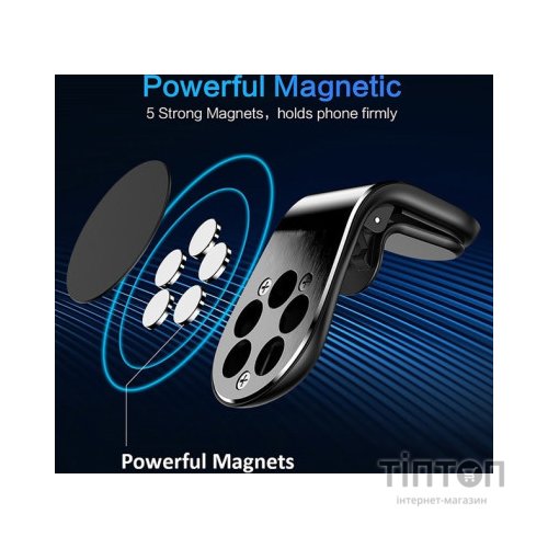 Універсальний автотримач XO на дефлектор C82 Flat Magnetic Black (XO-C82BK)