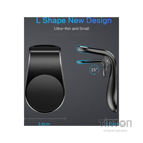 Універсальний автотримач XO на дефлектор C82 Flat Magnetic Black (XO-C82BK)