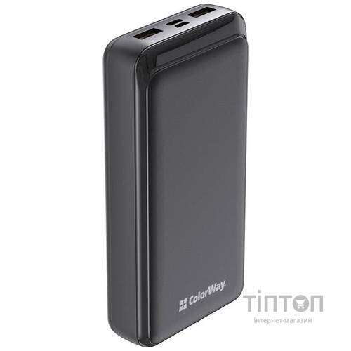 Универсальная мобильная батарея ColorWay Slim 20000mAh Black (CW-PB200LPD2BK)