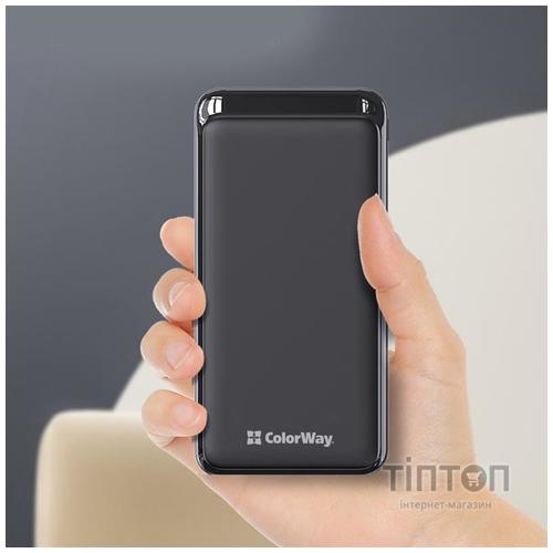 Универсальная мобильная батарея ColorWay Slim 20000mAh Black (CW-PB200LPD2BK)