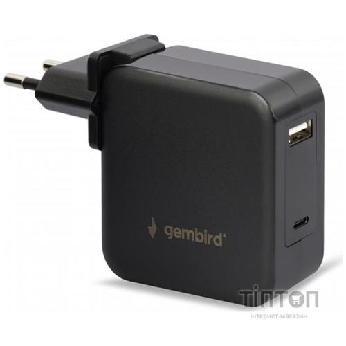 Зарядний пристрій Gembird 60W PD & QC, Type-C, USB-A (NPA-PD60-01)