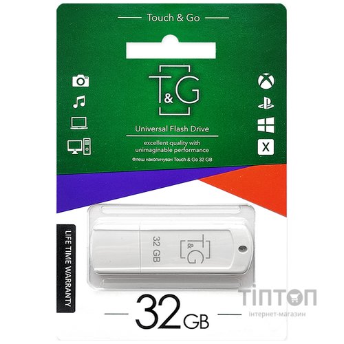 USB флеш накопичувач T&G 32GB 011 Classic Series White USB 2.0 (TG011-32GBWH)