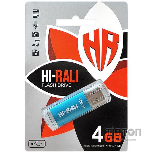 USB флеш накопичувач Hi-Rali 4GB Rocket Series Blue USB 2.0 (HI-4GBVCBL)