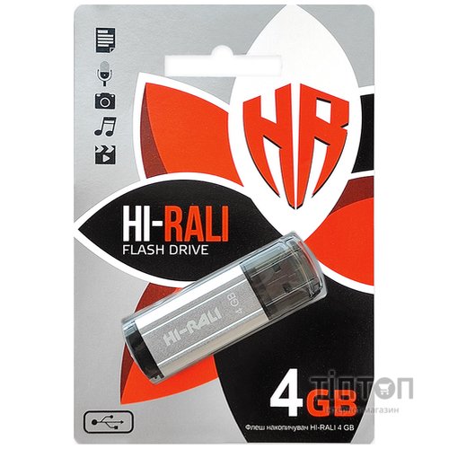 USB флеш накопичувач Hi-Rali 4GB Stark Series Silver USB 2.0 (HI-4GBSTSL)