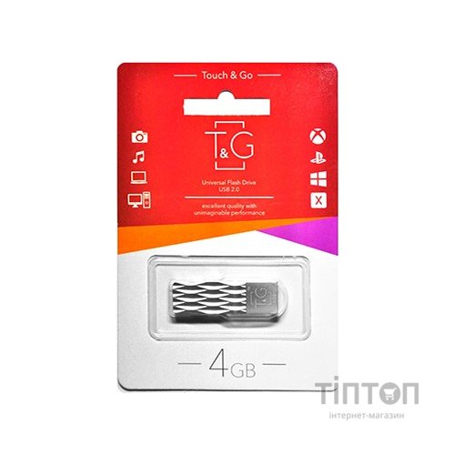 USB флеш накопичувач T&G 4GB 103 Metal Series Silver USB 2.0 (TG103-4G)