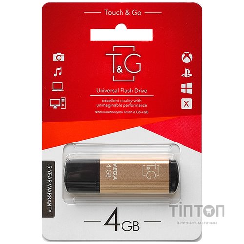 USB 4GB T&G 121 Vega Series Gold (TG121-4GBGD)