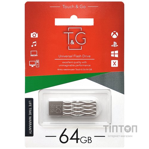 USB флеш накопичувач T&G 64GB 103 Metal Series Silver USB 2.0 (TG103-64G)