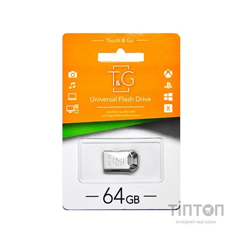 USB флеш накопичувач T&G 64GB 110 Metal Series Silver USB 2.0 (TG110-64G)