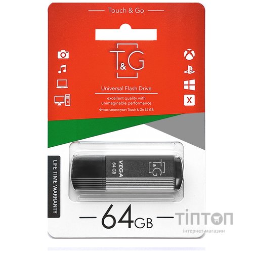 USB 64GB T&G 121 Vega Series Grey (TG121-64GBGY)