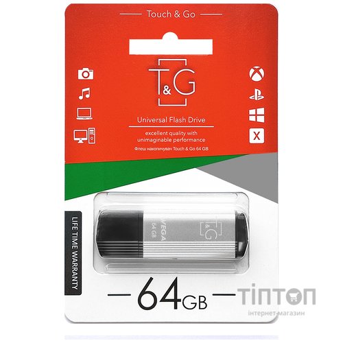 USB 64GB T&G 121 Vega Series Silver (TG121-64GBSL)