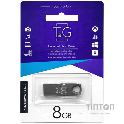 USB флеш накопичувач T&G 8GB 117 Metal Series Black USB 2.0 (TG117BK-8G)